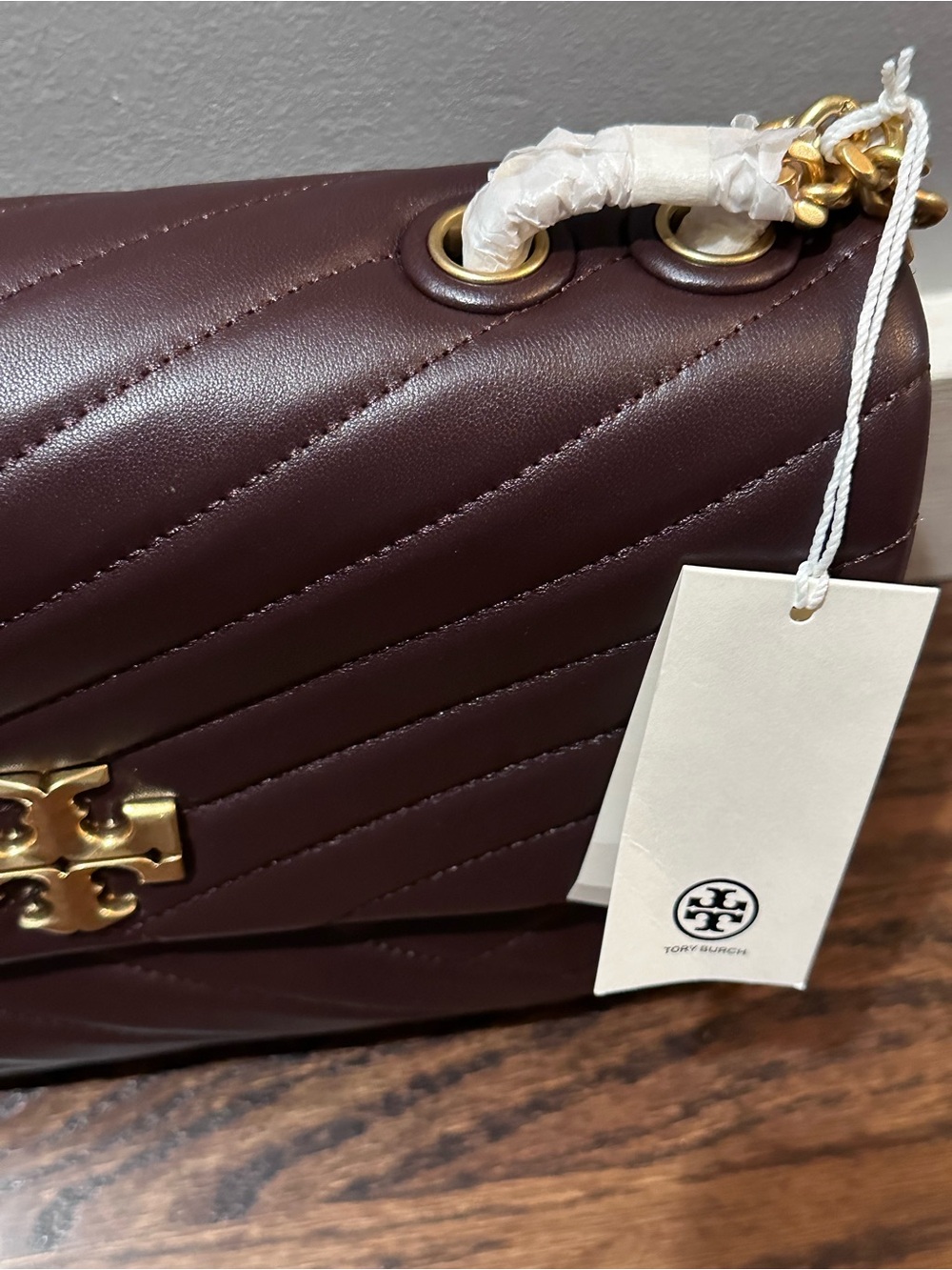 Tory Burch Kira Chevron Convertible Shoulder Bag - limited color Tempranillo - Picture 3 of 16